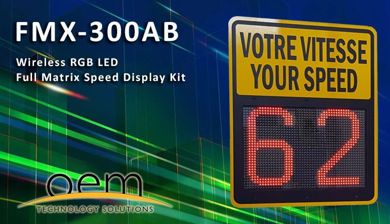 FMX-300AB Wireless RGB LED Full Matrix Speed Display Kit